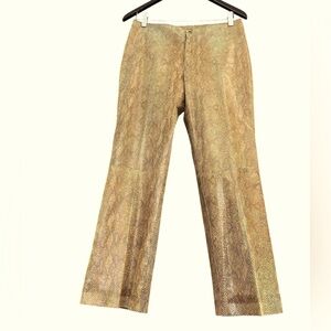 Vintage leather snakeskin size 6 (tag 9 but not a 9) cropped wider leg pants EUC
